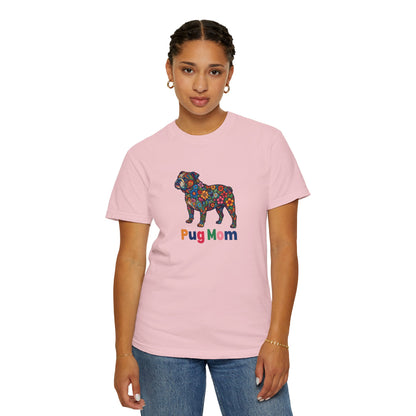 Pug Mom Floral T-Shirt