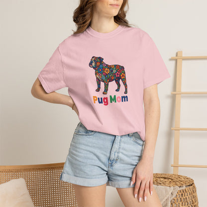 Pug Mom Floral T-Shirt