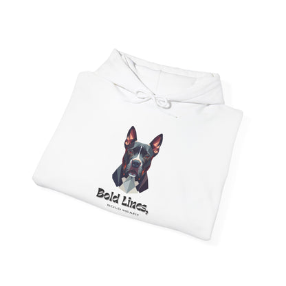 Dog Lover Hoodie - "Bold Lines" Staffordshire Bull Terrier Portrait Pullover