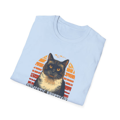 Domestic Shorthair Vibes T-Shirt — Retro Cat Lover Tee
