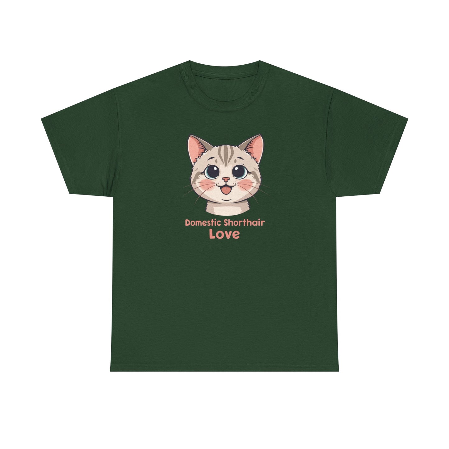 Domestic Shorthair Cat Love T-Shirt — Cute Kitten Graphic Tee