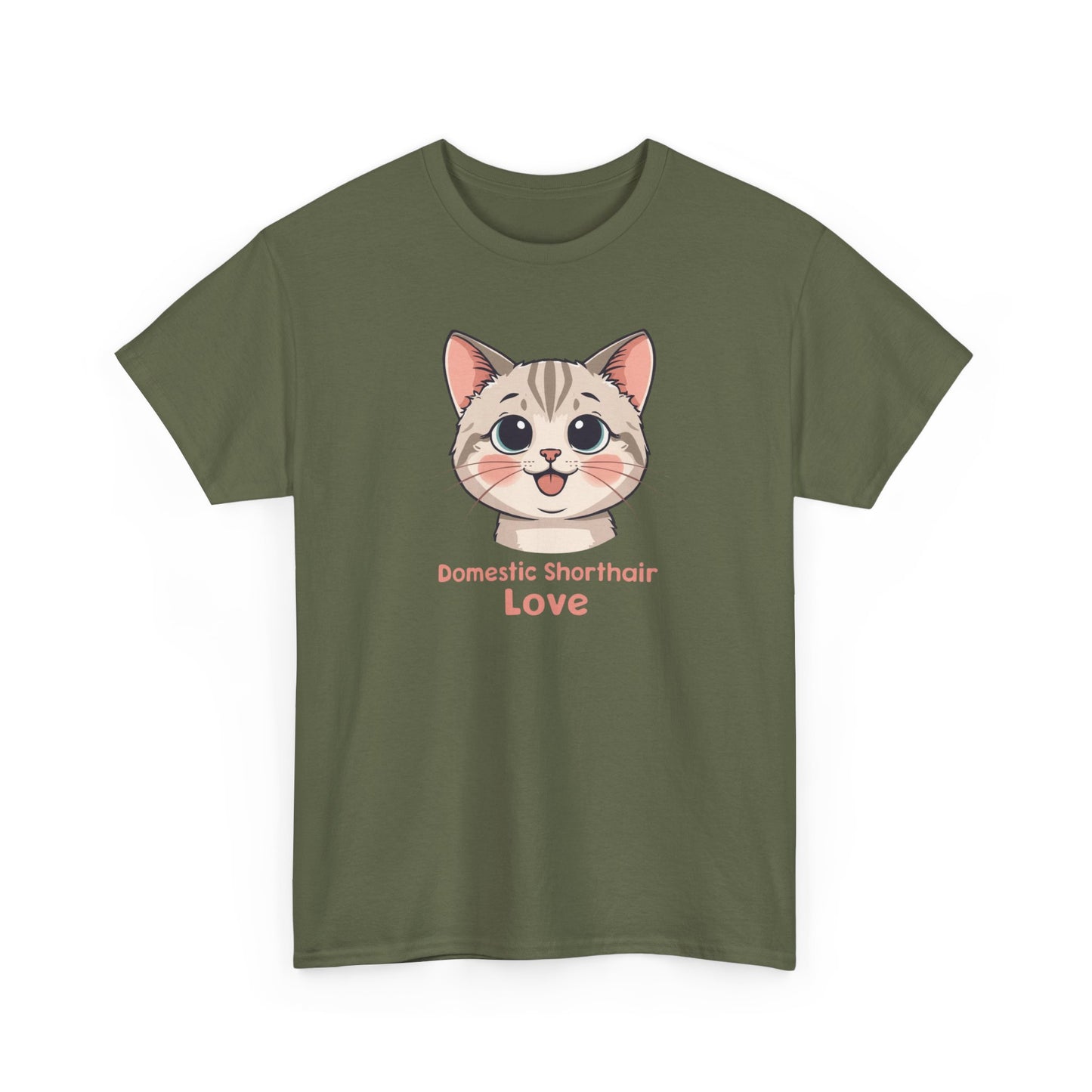 Domestic Shorthair Cat Love T-Shirt — Cute Kitten Graphic Tee