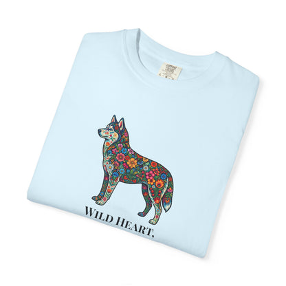 Floral Husky T-Shirt- "Wild Heart, Soft Soul" Graphic Tee