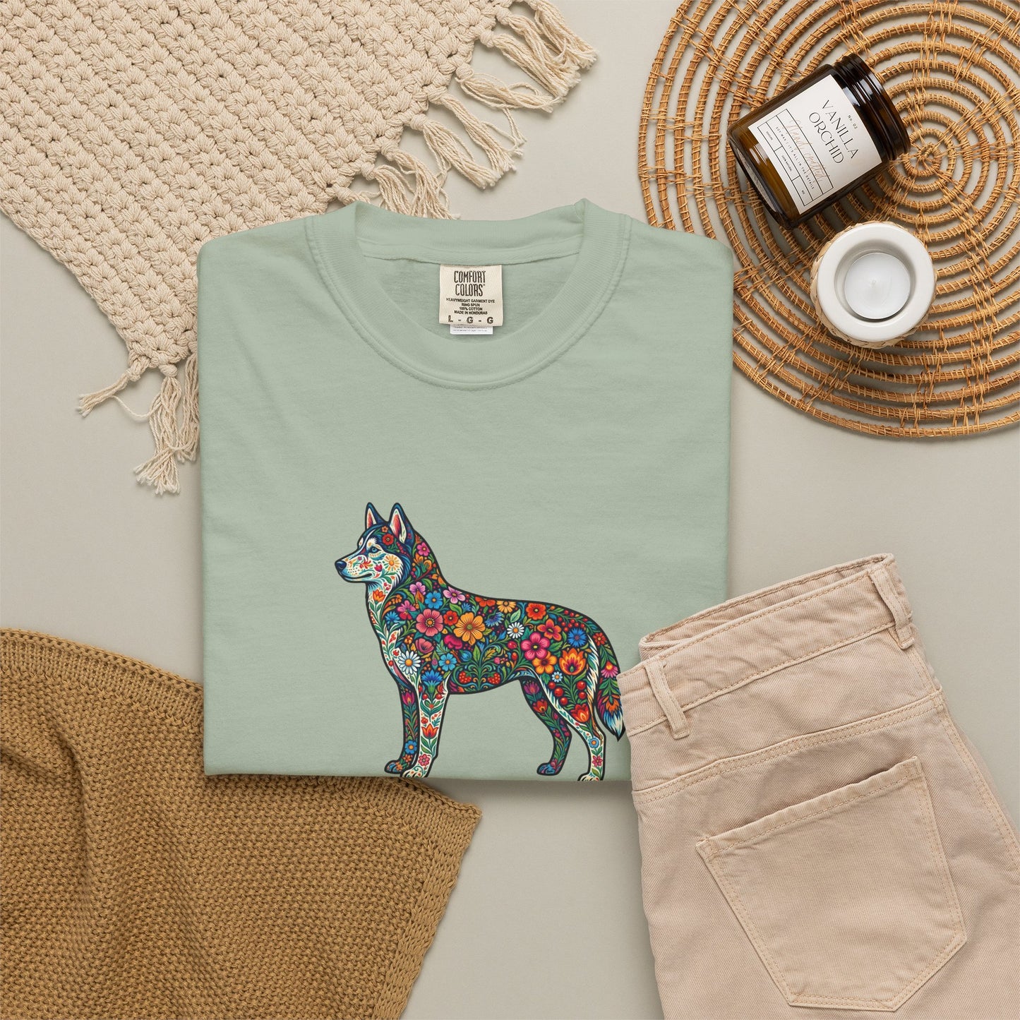 Floral Husky T-Shirt- "Wild Heart, Soft Soul" Graphic Tee