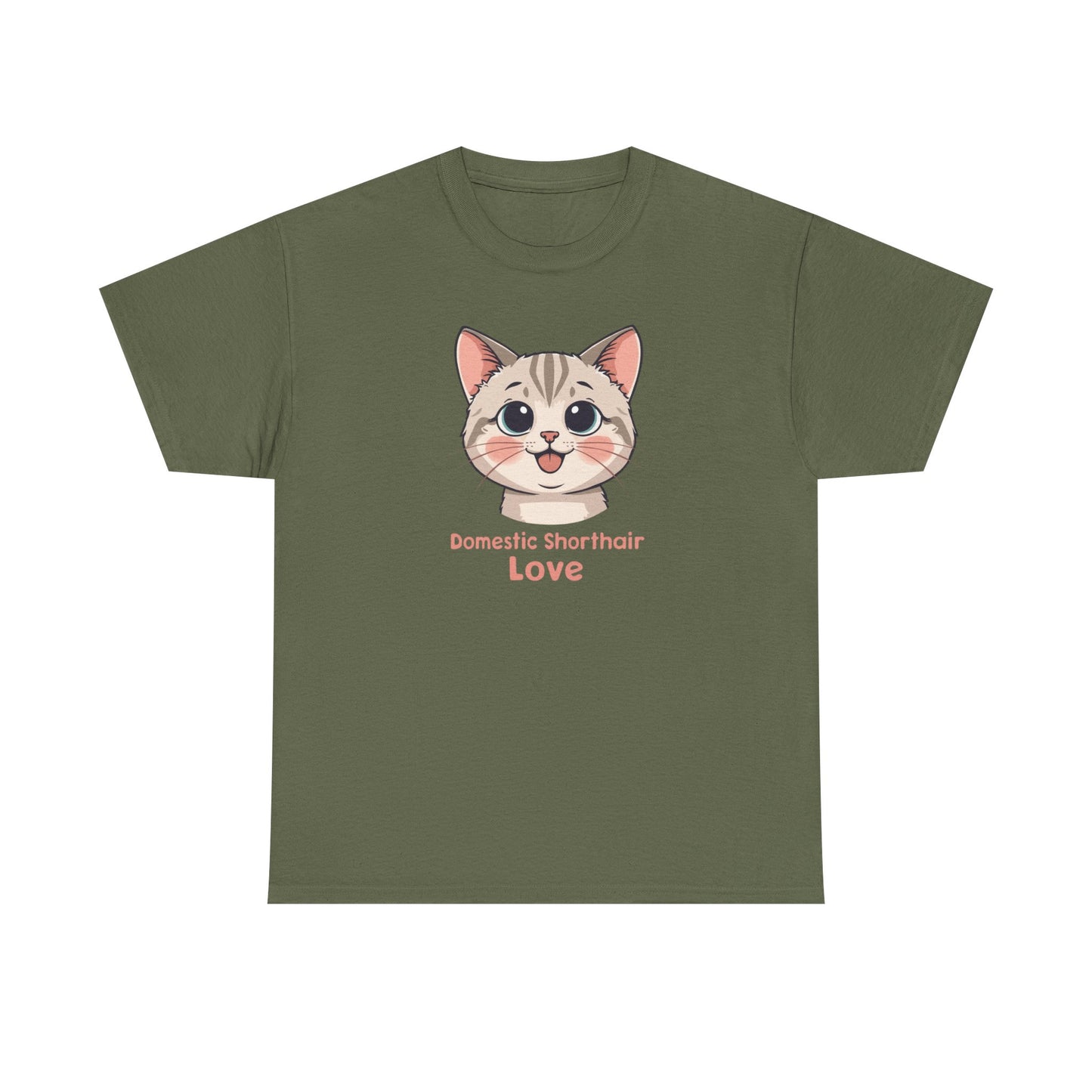 Domestic Shorthair Cat Love T-Shirt — Cute Kitten Graphic Tee