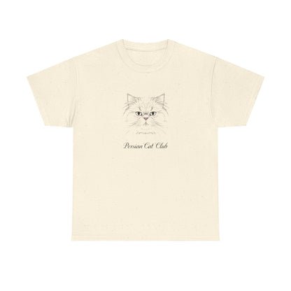 Persian Cat Club Tee — Cute Minimal Cat Face T-Shirt