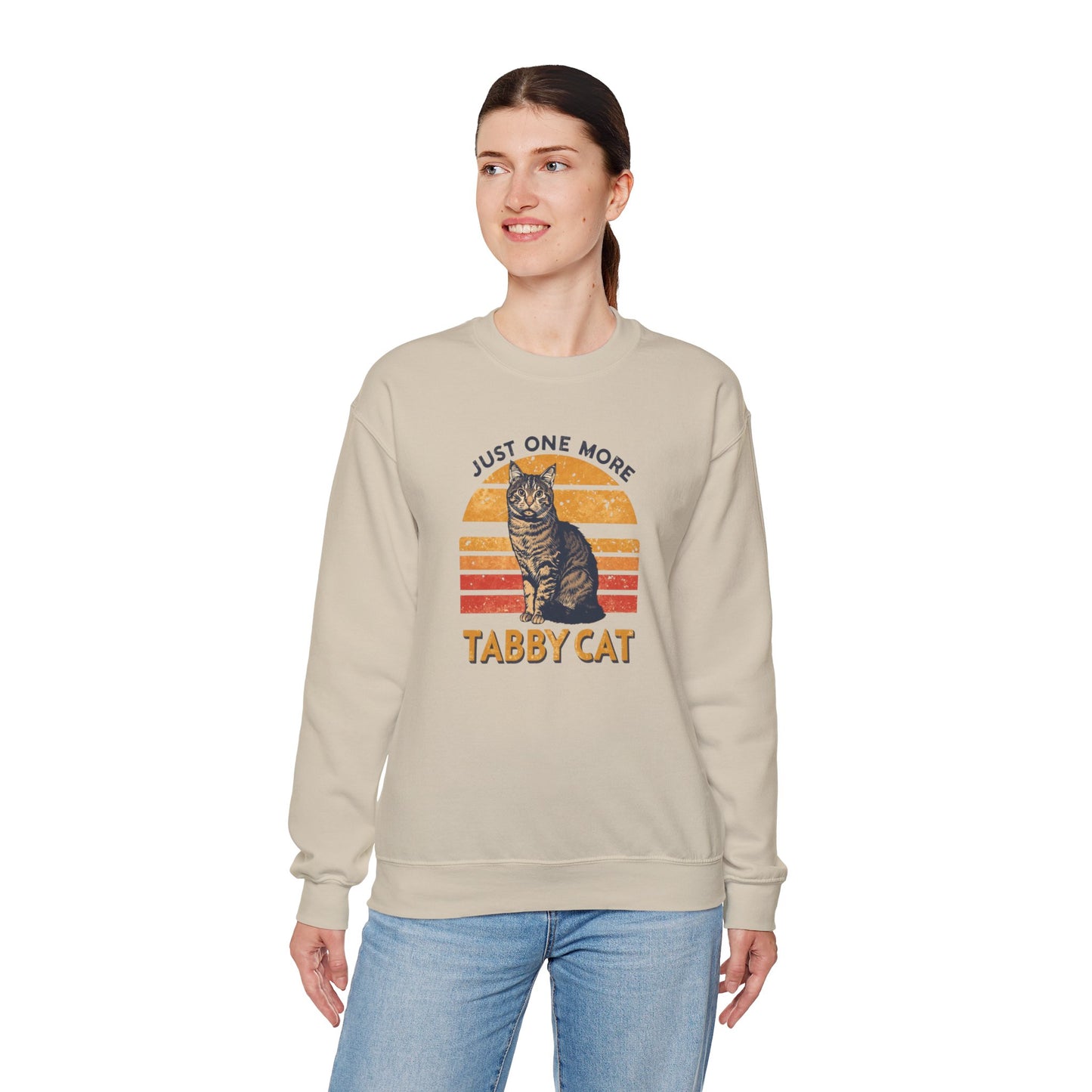 Tabby Cat Crewneck Sweatshirt – "Just One More Tabby Cat" Retro Graphic