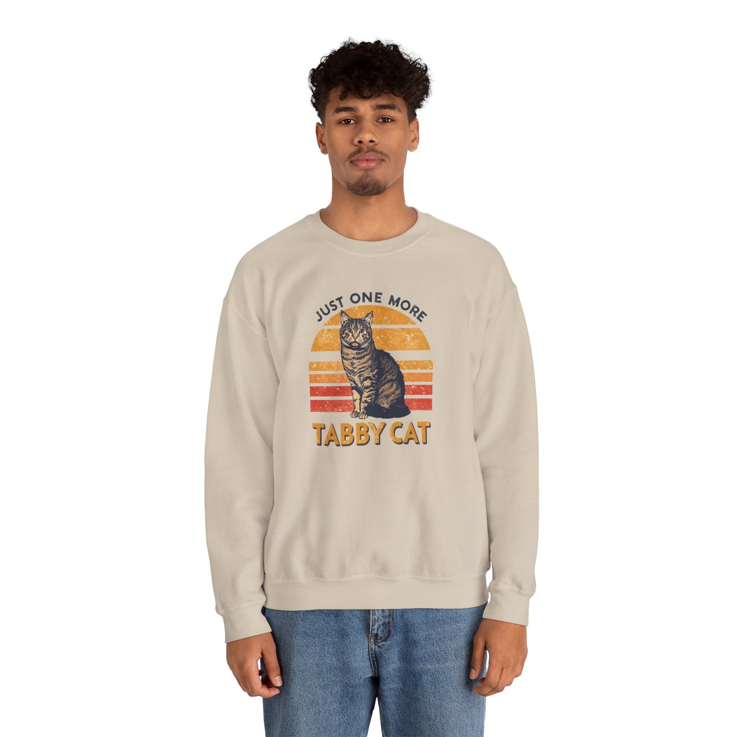 Tabby Cat Crewneck Sweatshirt – "Just One More Tabby Cat" Retro Graphic