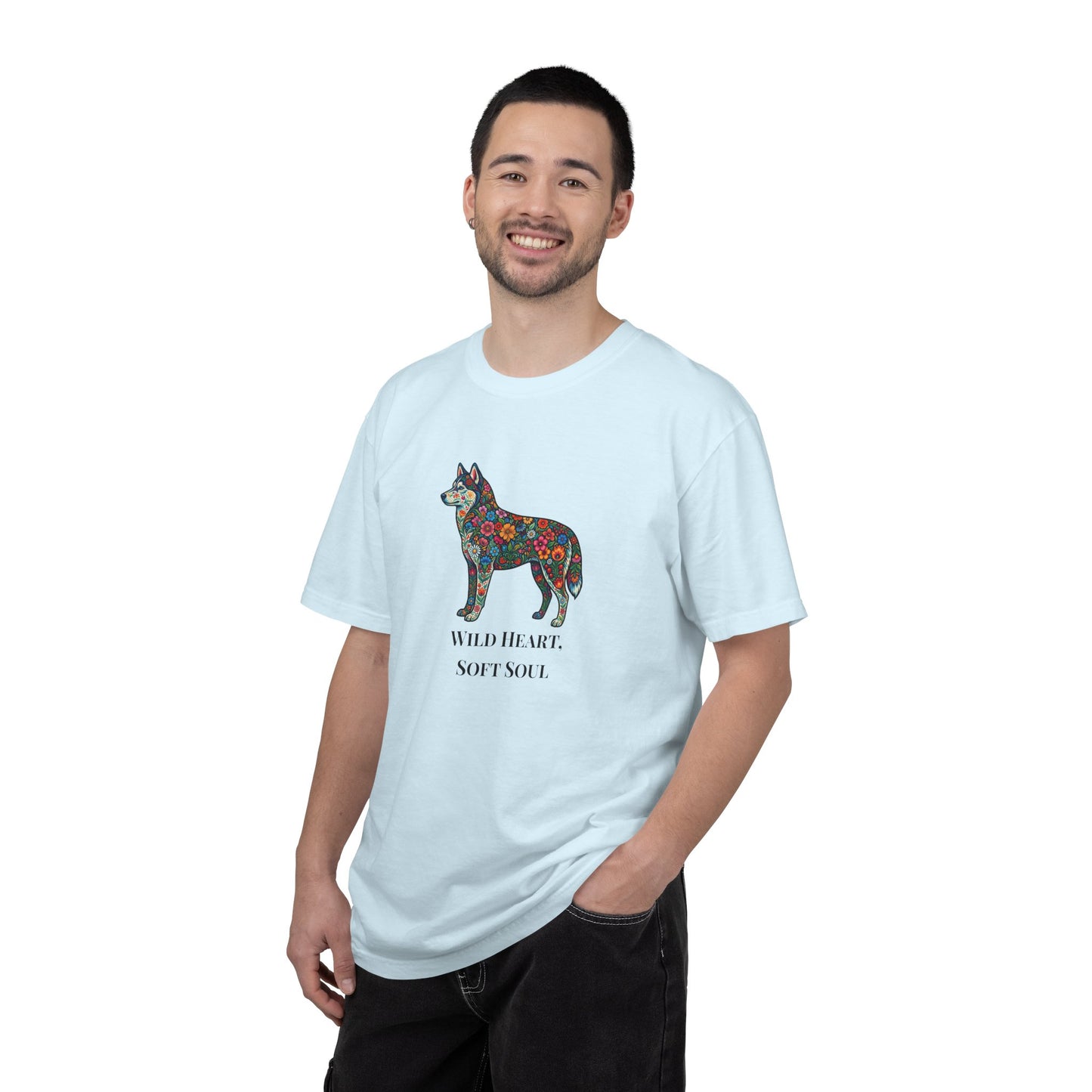Floral Husky T-Shirt- "Wild Heart, Soft Soul" Graphic Tee