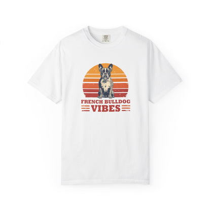 French Bulldog Vibes T-Shirt — Retro Sunset Dog Graphic Tee