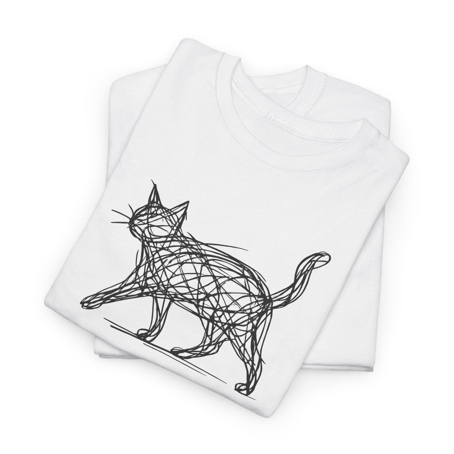 Bengal Cat Line Art T-Shirt — Minimalist Walking Cat Graphic Tee