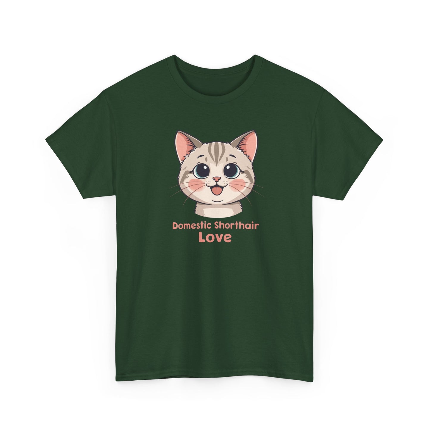 Domestic Shorthair Cat Love T-Shirt — Cute Kitten Graphic Tee