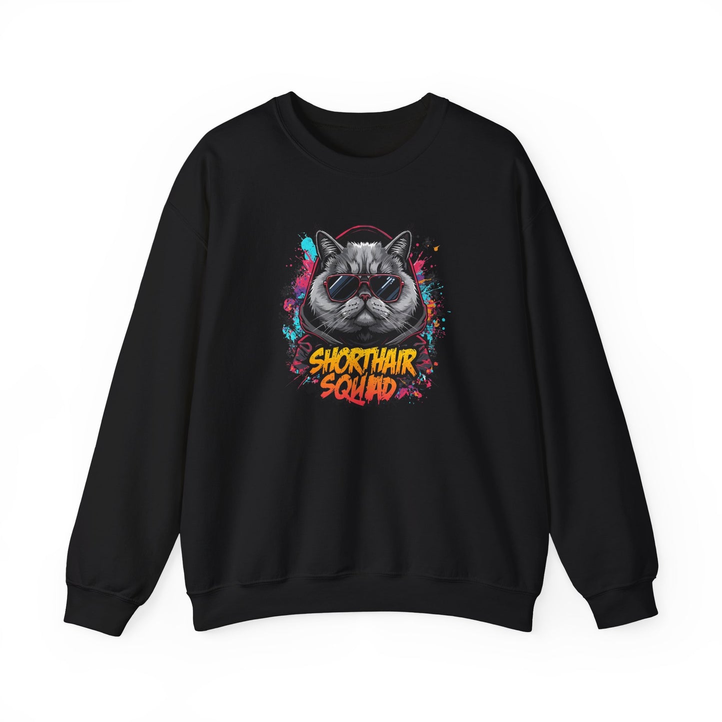 Shorthair Squad Cat Sweatshirt – Graphic Crewneck for Cat Lovers