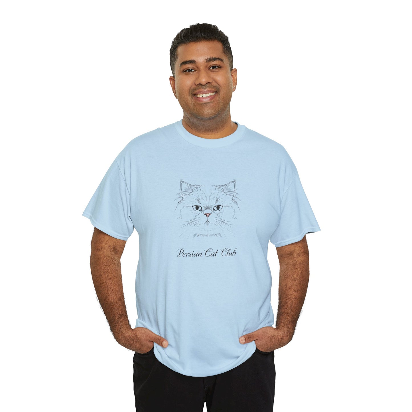 Persian Cat Club Tee — Cute Minimal Cat Face T-Shirt