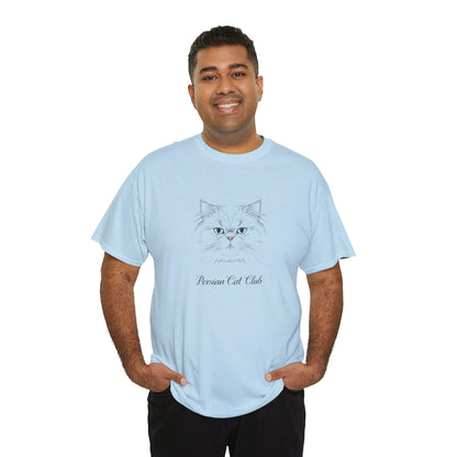 Persian Cat Club Tee — Cute Minimal Cat Face T-Shirt