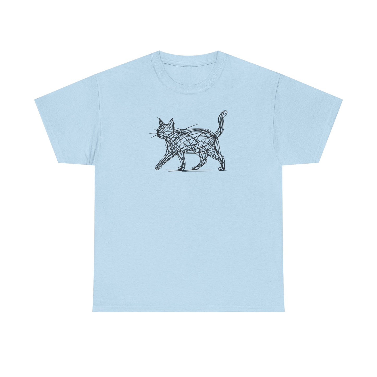 Bengal Cat Line Art T-Shirt — Minimalist Walking Cat Graphic Tee