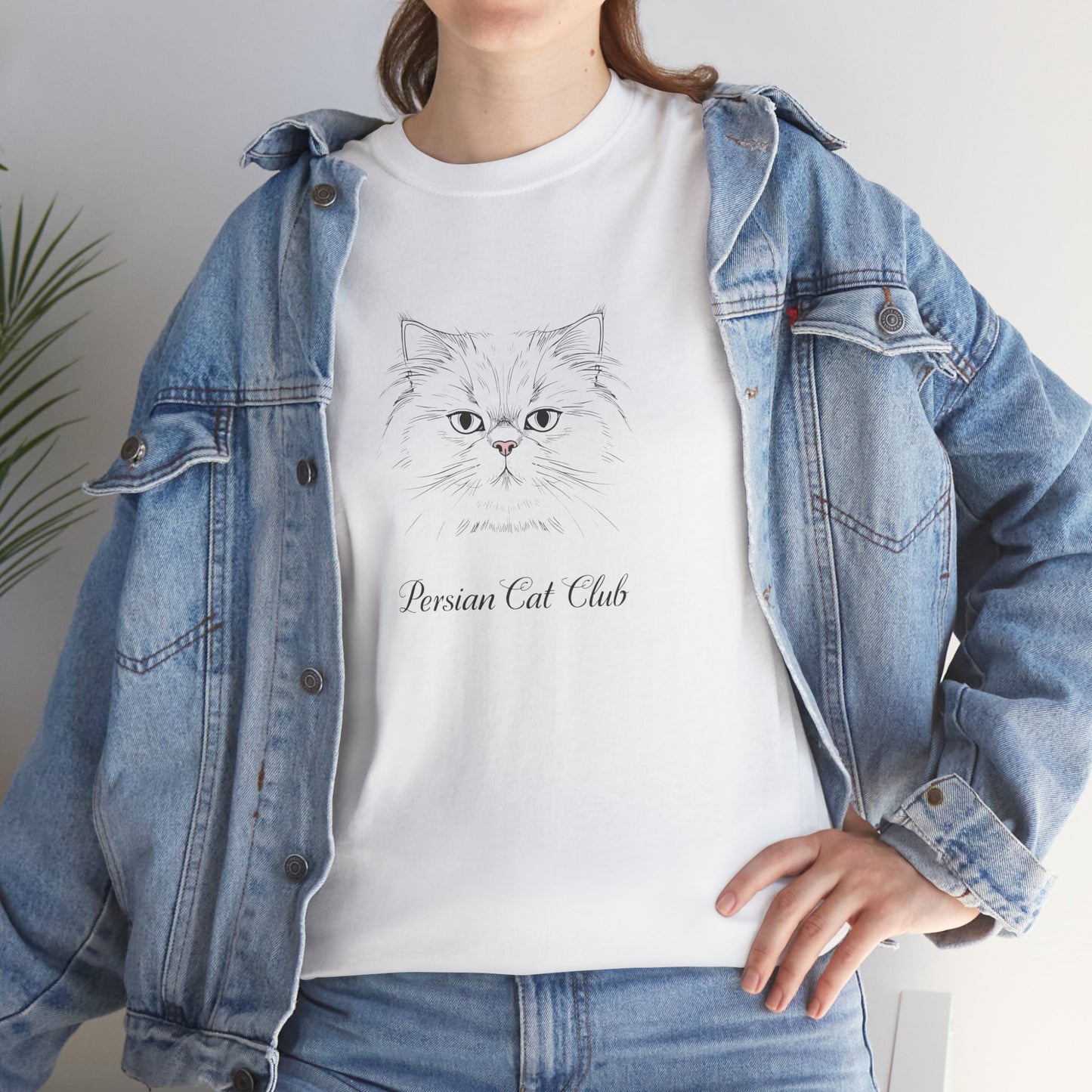 Persian Cat Club Tee — Cute Minimal Cat Face T-Shirt