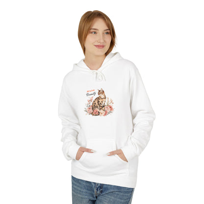 Bengal Cat Mom Floral Hoodie — "Rescued Is My Favorite Breed" Cozy Pullover