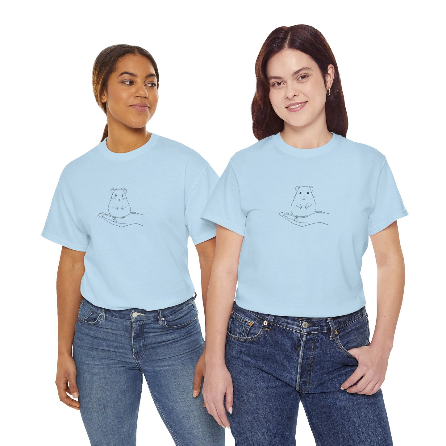 Hamster In Hand Tee - Minimal Cute Pet Illustration T-Shirt