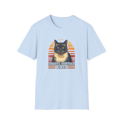 Domestic Shorthair Vibes T-Shirt — Retro Cat Lover Tee