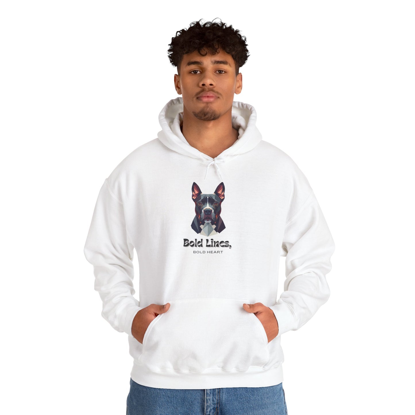 Dog Lover Hoodie - "Bold Lines" Staffordshire Bull Terrier Portrait Pullover