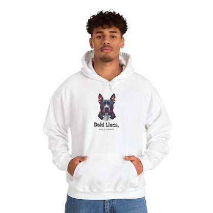 Dog Lover Hoodie - "Bold Lines" Staffordshire Bull Terrier Portrait Pullover