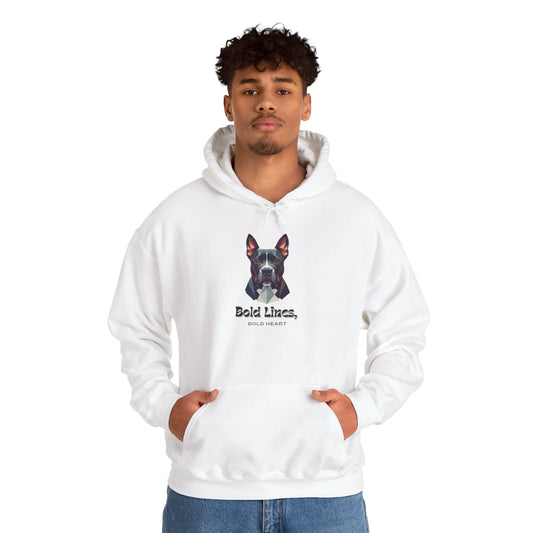 Dog Lover Hoodie - "Bold Lines" Staffordshire Bull Terrier Portrait Pullover