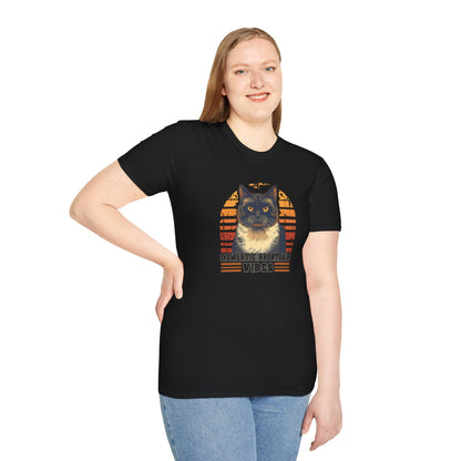 Domestic Shorthair Vibes T-Shirt — Retro Cat Lover Tee
