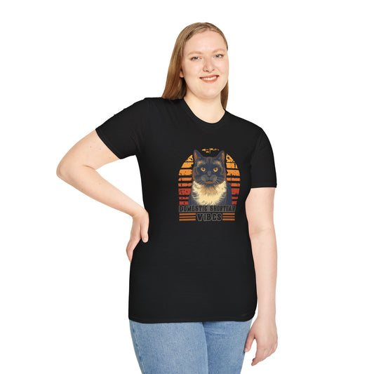 Domestic Shorthair Vibes T-Shirt — Retro Cat Lover Tee