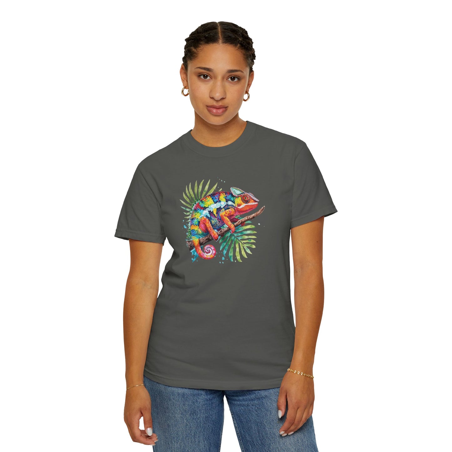 Chroma Chameleon T-Shirt | Tropical Reptile Graphic Tee for Pet Lovers