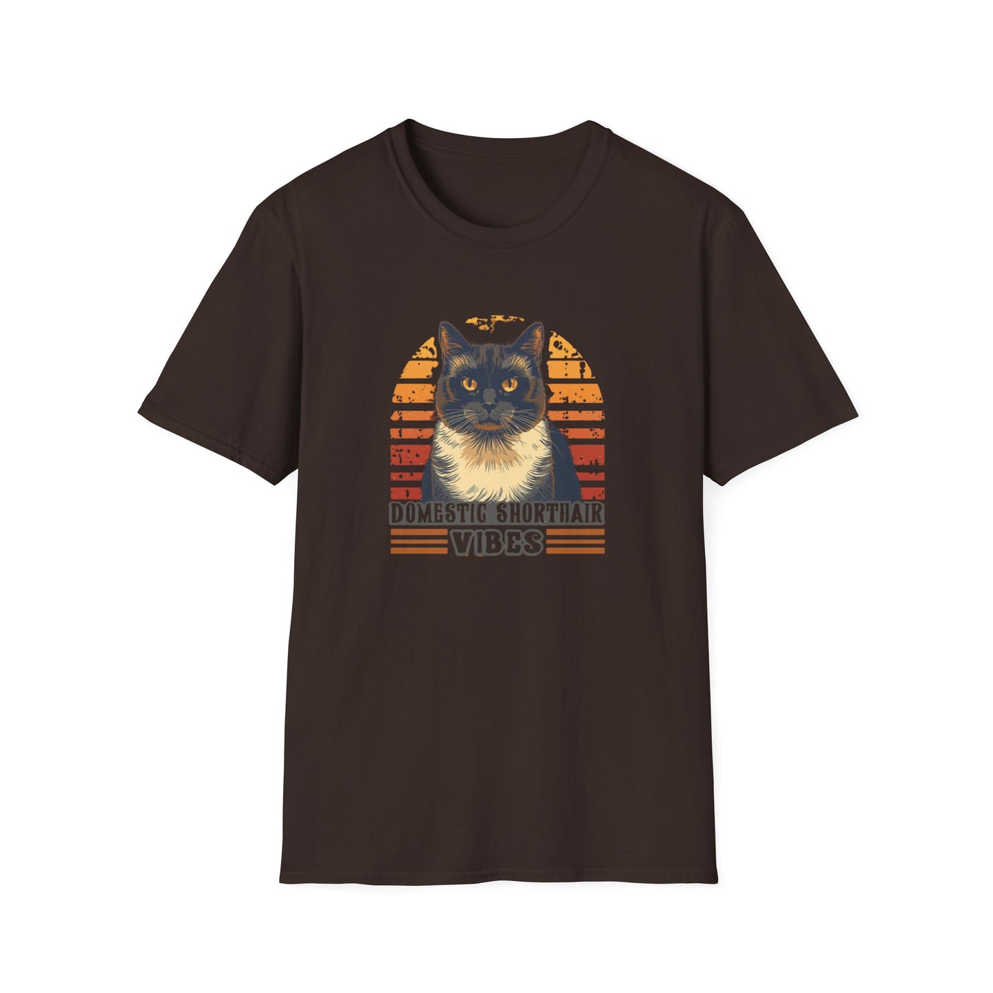 Domestic Shorthair Vibes T-Shirt — Retro Cat Lover Tee