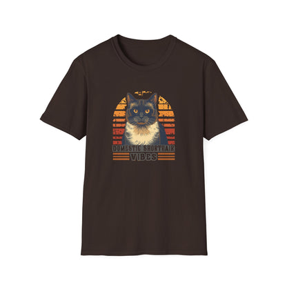 Domestic Shorthair Vibes T-Shirt — Retro Cat Lover Tee