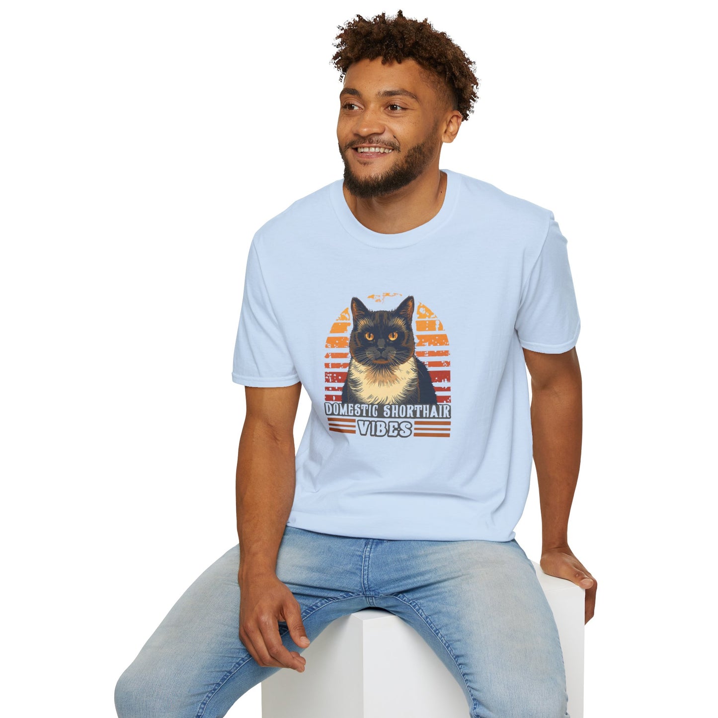 Domestic Shorthair Vibes T-Shirt — Retro Cat Lover Tee