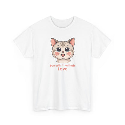 Domestic Shorthair Cat Love T-Shirt — Cute Kitten Graphic Tee