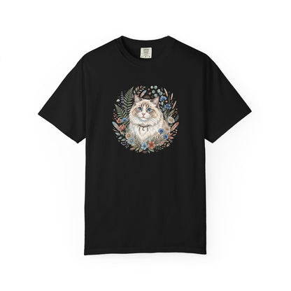 Ragdoll Cat Floral Wreath T-Shirt