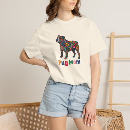 Pug Mom Floral T-Shirt