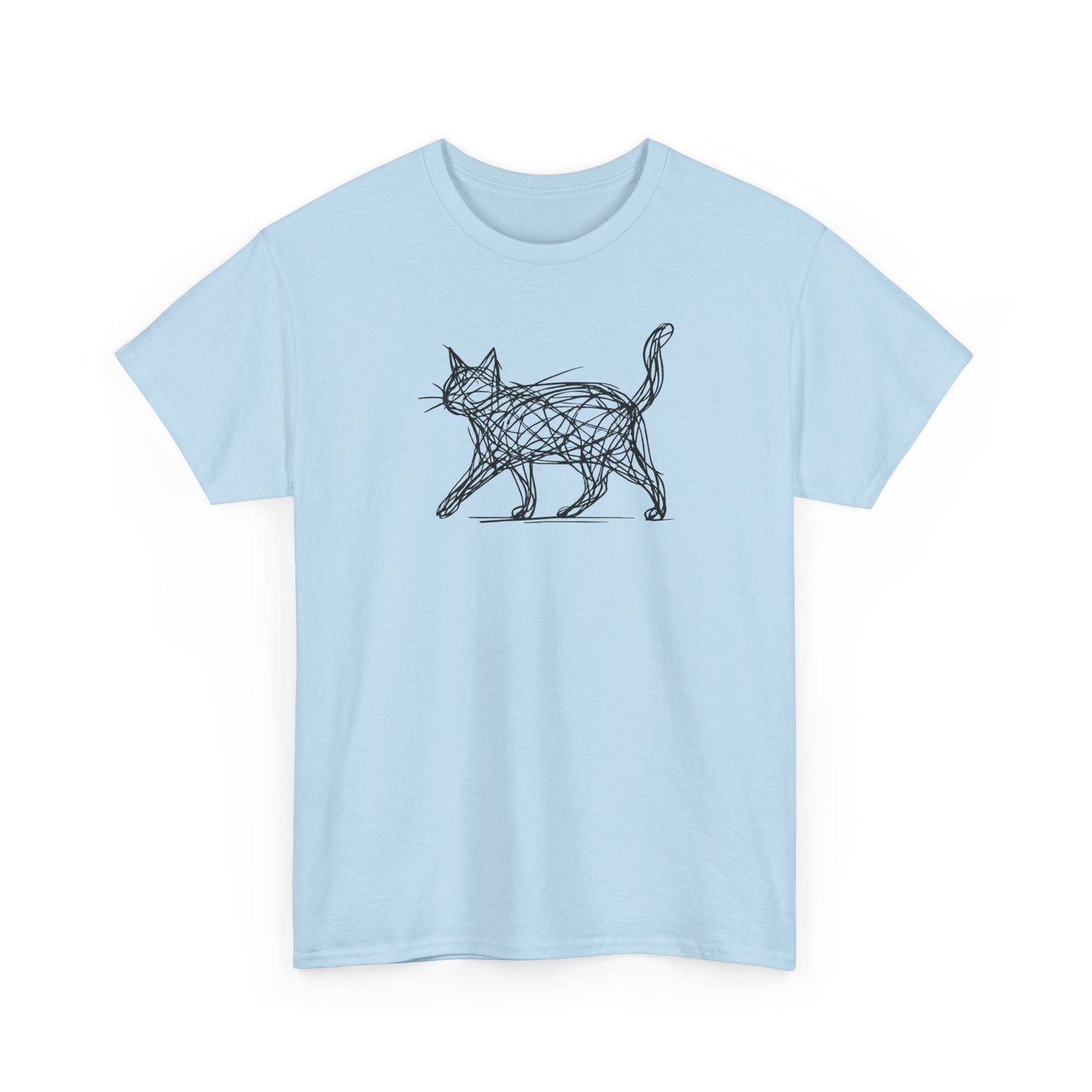Bengal Cat Line Art T-Shirt — Minimalist Walking Cat Graphic Tee