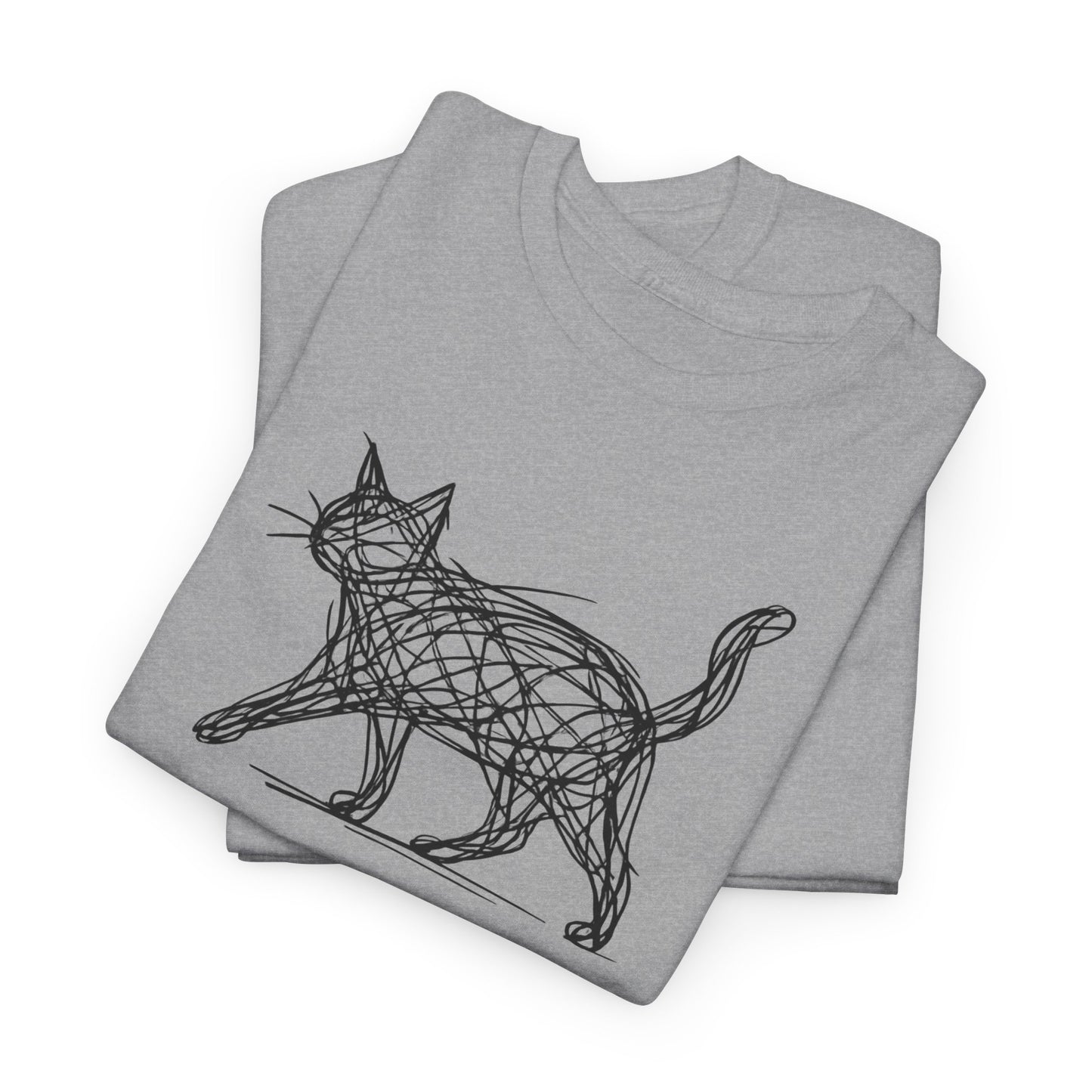 Bengal Cat Line Art T-Shirt — Minimalist Walking Cat Graphic Tee
