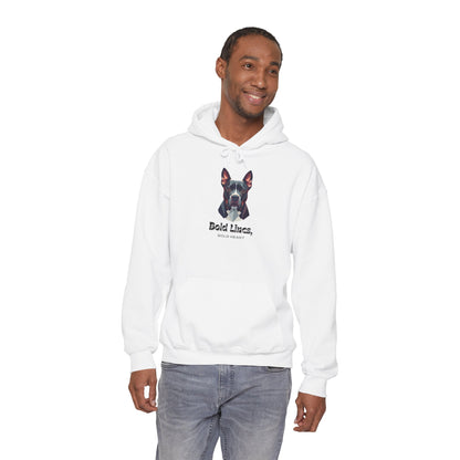 Dog Lover Hoodie - "Bold Lines" Staffordshire Bull Terrier Portrait Pullover