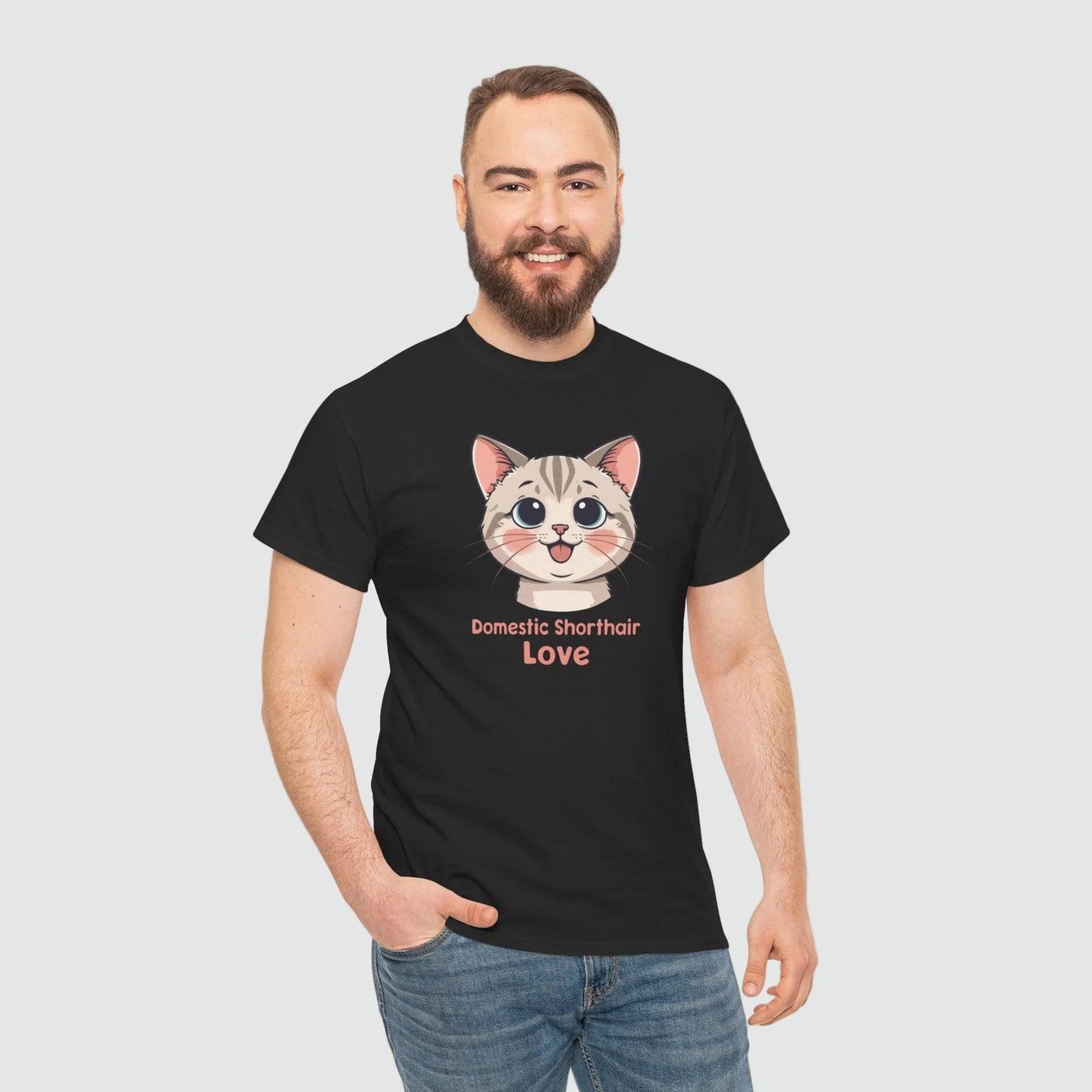 Domestic Shorthair Cat Love T-Shirt — Cute Kitten Graphic Tee