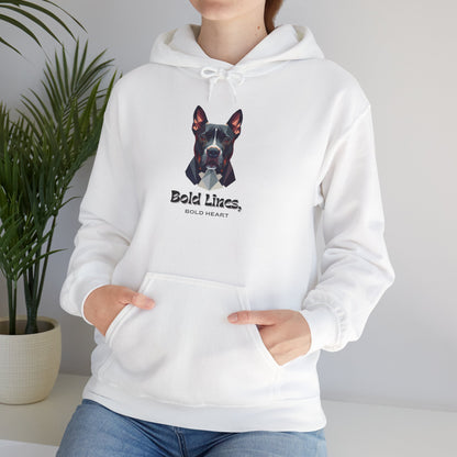 Dog Lover Hoodie - "Bold Lines" Staffordshire Bull Terrier Portrait Pullover