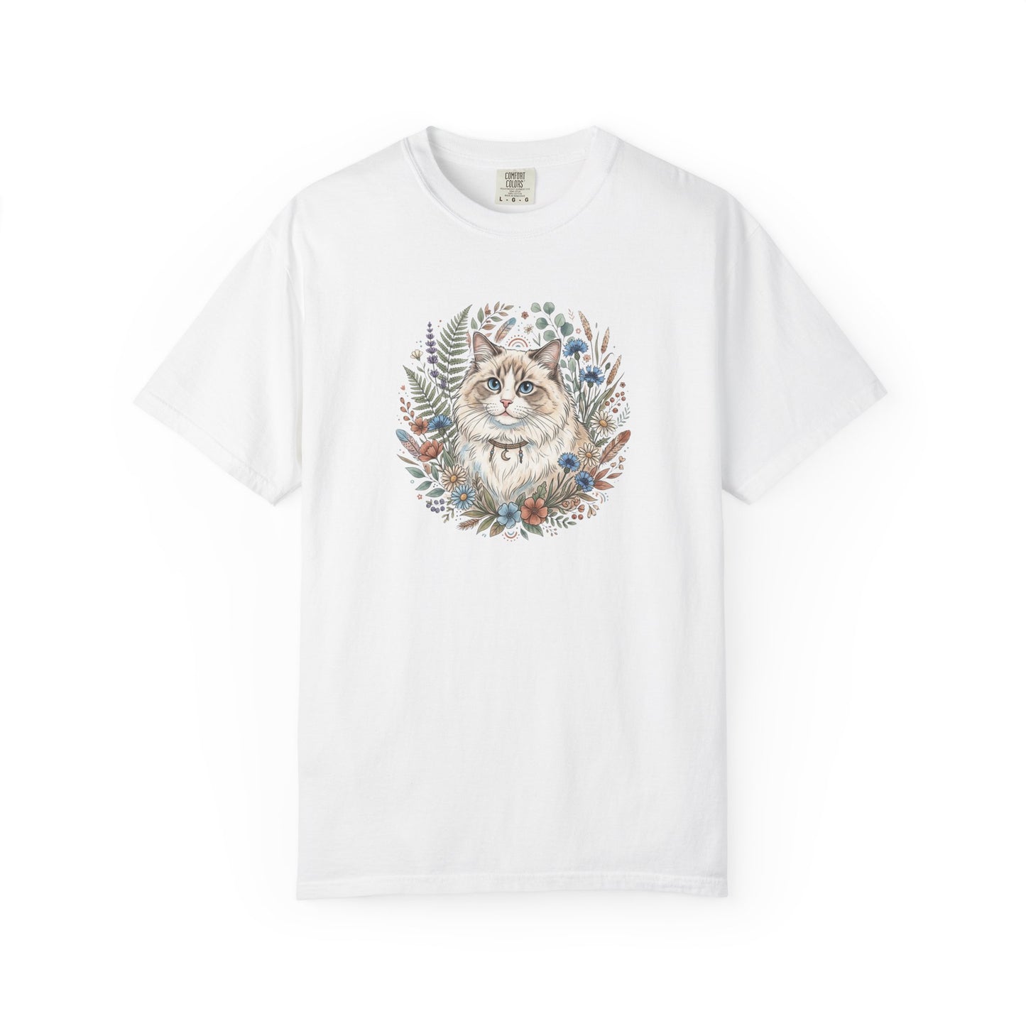 Ragdoll Cat Floral Wreath T-Shirt
