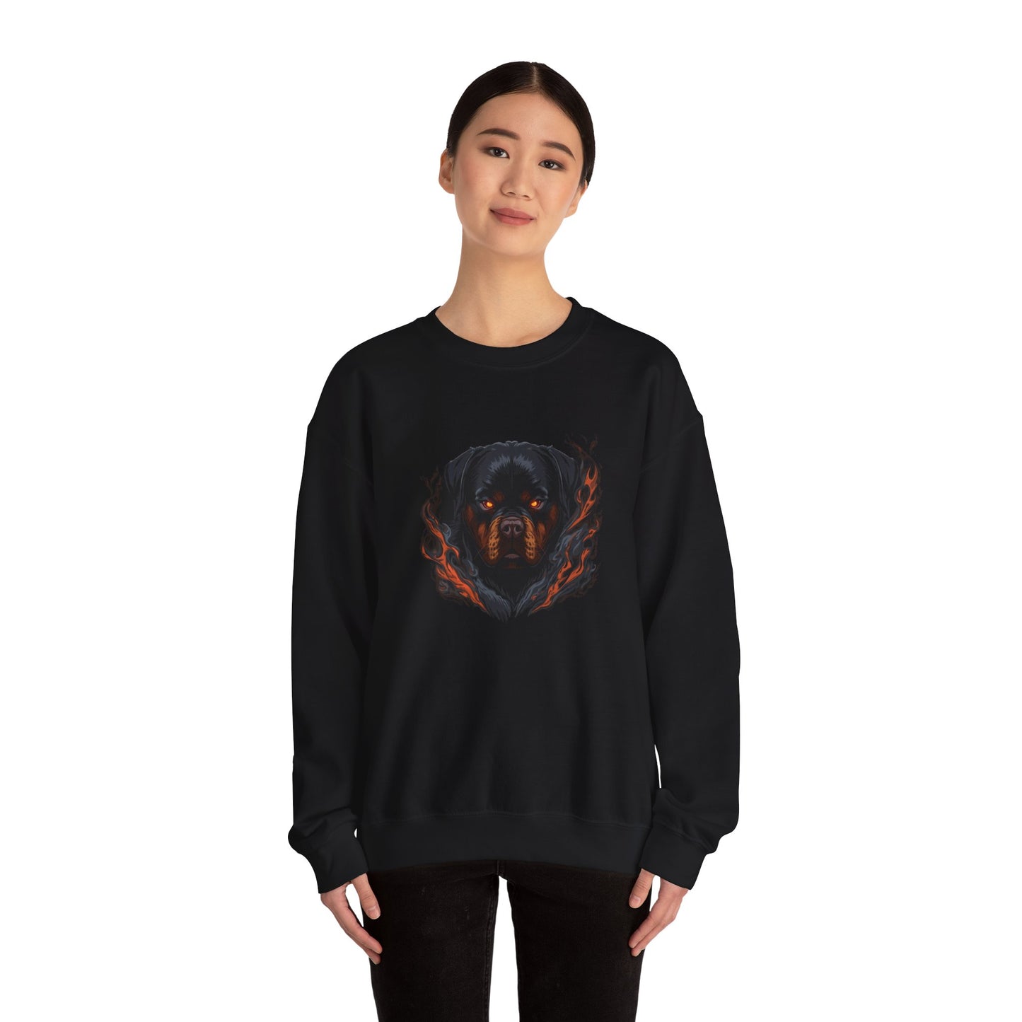Rottweiler Flame Crewneck Sweatshirt