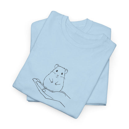 Hamster In Hand Tee - Minimal Cute Pet Illustration T-Shirt
