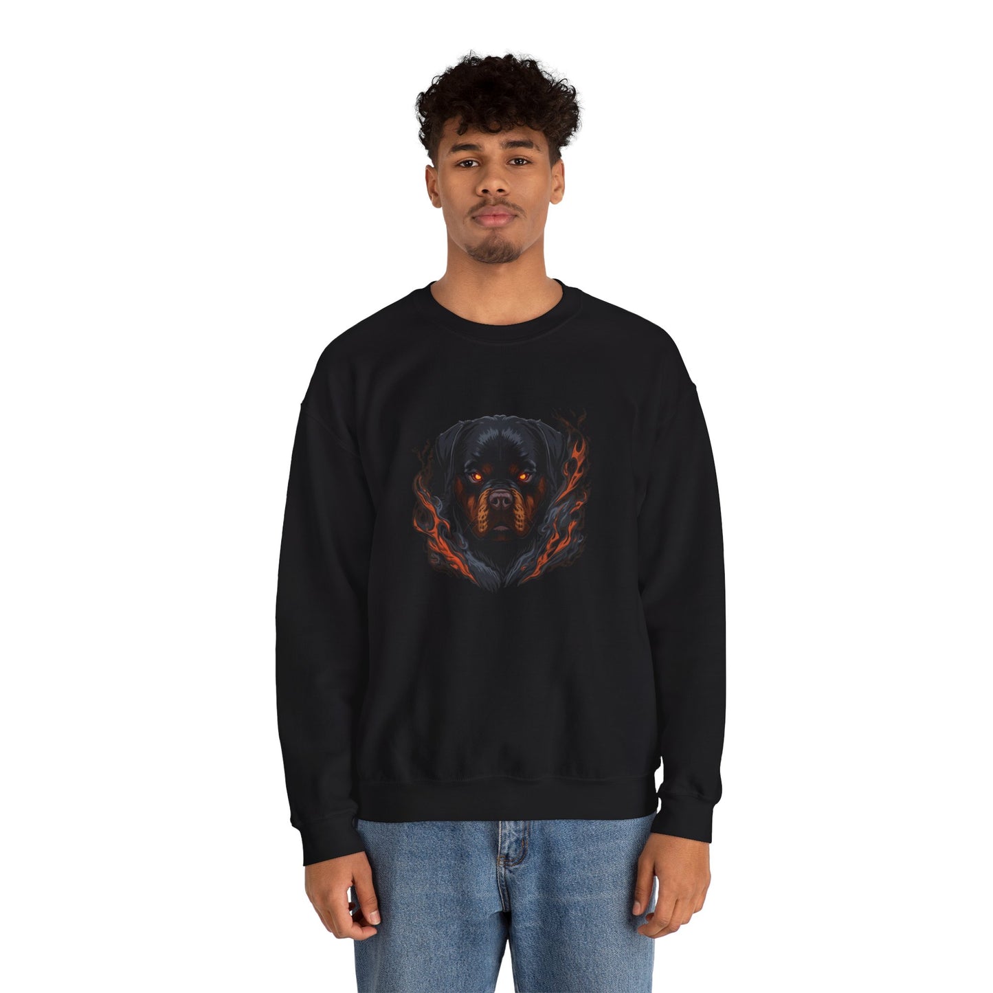 Rottweiler Flame Crewneck Sweatshirt