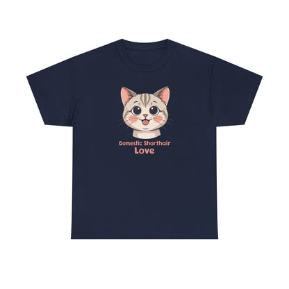 Domestic Shorthair Cat Love T-Shirt — Cute Kitten Graphic Tee