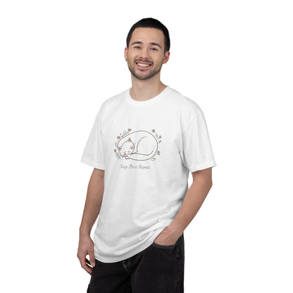 Cat Nap T-Shirt — "Nap Peer Repose" Cute Sleeping Cat Graphic Tee