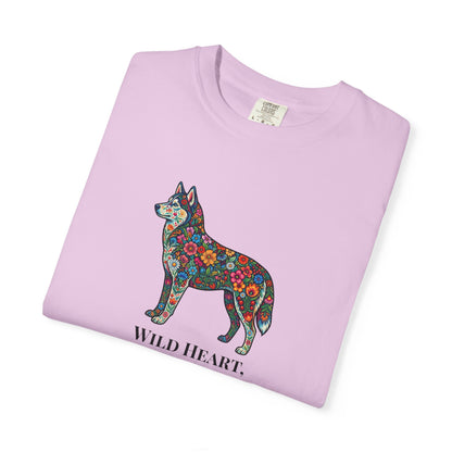 Floral Husky T-Shirt- "Wild Heart, Soft Soul" Graphic Tee