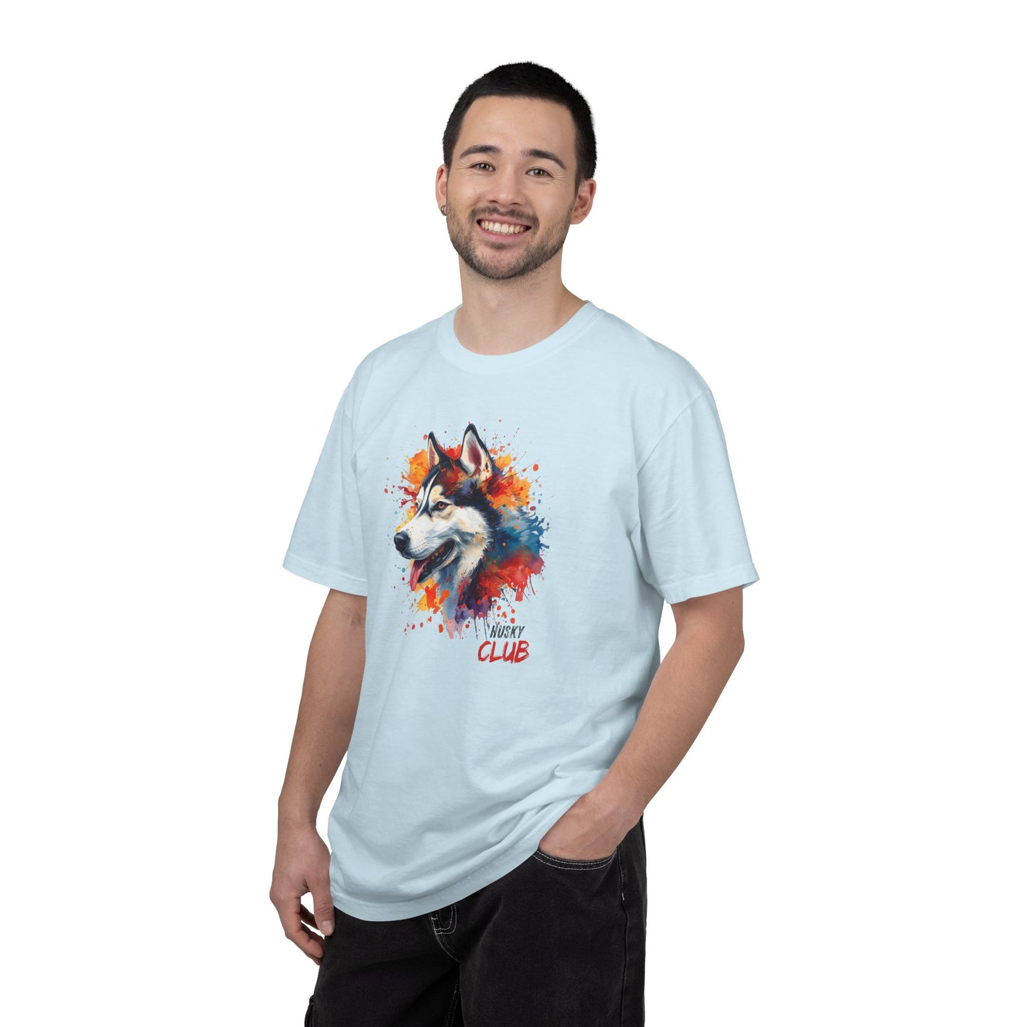 Husky Watercolor T-Shirt -'Husky Club' Artistic Dog Tee