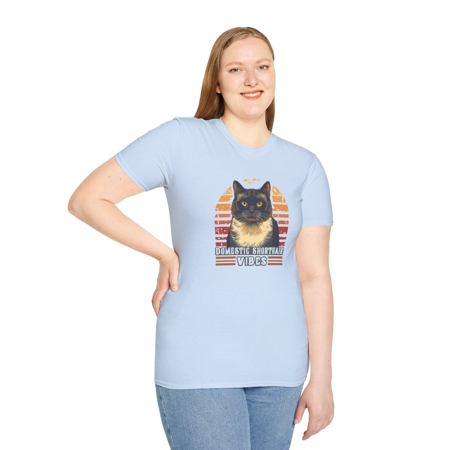 Domestic Shorthair Vibes T-Shirt — Retro Cat Lover Tee